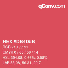 颜色代码: HEX #DB4D5B | qconv.com