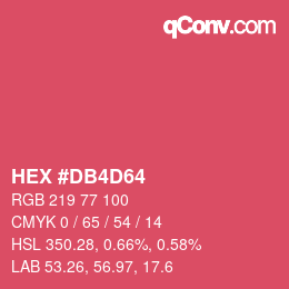 颜色代码: HEX #DB4D64 | qconv.com
