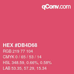 颜色代码: HEX #DB4D68 | qconv.com
