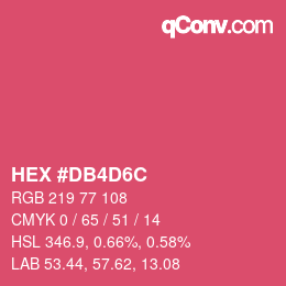 颜色代码: HEX #DB4D6C | qconv.com