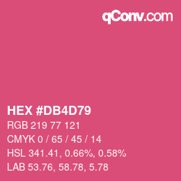 颜色代码: HEX #DB4D79 | qconv.com