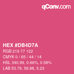 颜色代码: HEX #DB4D7A | qconv.com