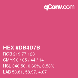 颜色代码: HEX #DB4D7B | qconv.com
