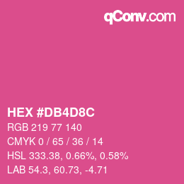 颜色代码: HEX #DB4D8C | qconv.com