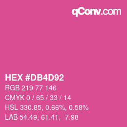 颜色代码: HEX #DB4D92 | qconv.com