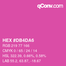 颜色代码: HEX #DB4DA6 | qconv.com