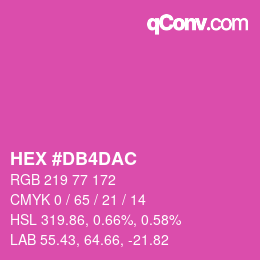 颜色代码: HEX #DB4DAC | qconv.com