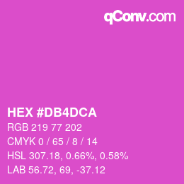 颜色代码: HEX #DB4DCA | qconv.com