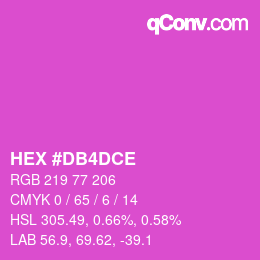 颜色代码: HEX #DB4DCE | qconv.com