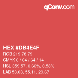 カラーコード: HEX #DB4E4F | qconv.com