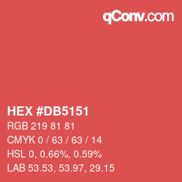 Color code: HEX #DB5151 | qconv.com