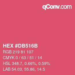 Color code: HEX #DB516B | qconv.com