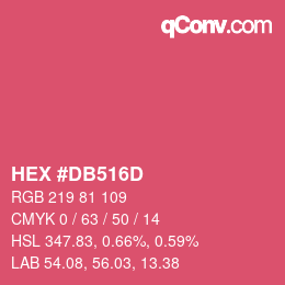 Color code: HEX #DB516D | qconv.com