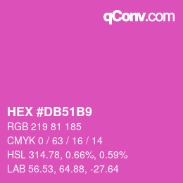 カラーコード: HEX #DB51B9 | qconv.com