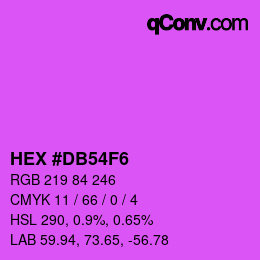 Color code: HEX #DB54F6 | qconv.com