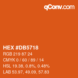 Color code: HEX #DB5718 | qconv.com