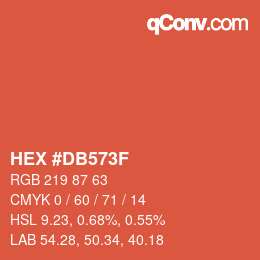 Color code: HEX #DB573F | qconv.com