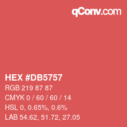 Color code: HEX #DB5757 | qconv.com