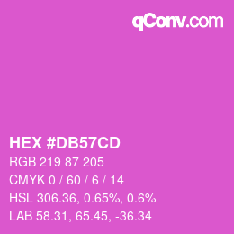 カラーコード: HEX #DB57CD | qconv.com