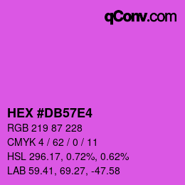 Color code: HEX #DB57E4 | qconv.com