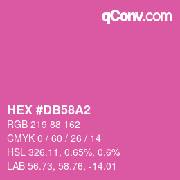 颜色代码: HEX #DB58A2 | qconv.com