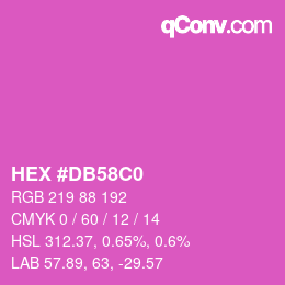 颜色代码: HEX #DB58C0 | qconv.com