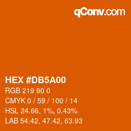 Color code: HEX #DB5A00 | qconv.com
