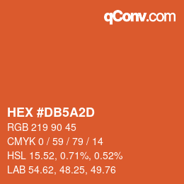 カラーコード: HEX #DB5A2D | qconv.com