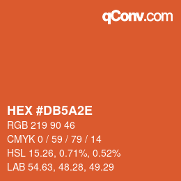 Color code: HEX #DB5A2E | qconv.com