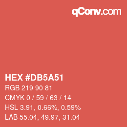 Color code: HEX #DB5A51 | qconv.com