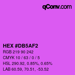 颜色代码: HEX #DB5AF2 | qconv.com