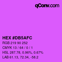 颜色代码: HEX #DB5AFC | qconv.com