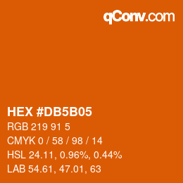 カラーコード: HEX #DB5B05 | qconv.com
