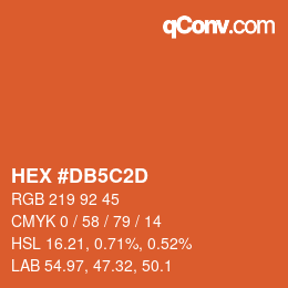 Color code: HEX #DB5C2D | qconv.com