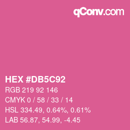 カラーコード: HEX #DB5C92 | qconv.com