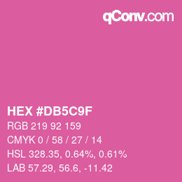 颜色代码: HEX #DB5C9F | qconv.com