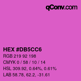 カラーコード: HEX #DB5CC6 | qconv.com
