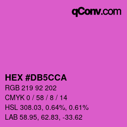颜色代码: HEX #DB5CCA | qconv.com