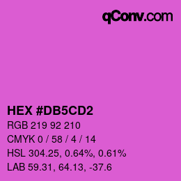 カラーコード: HEX #DB5CD2 | qconv.com