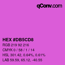颜色代码: HEX #DB5CD8 | qconv.com