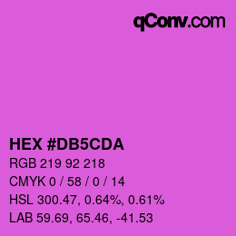 颜色代码: HEX #DB5CDA | qconv.com