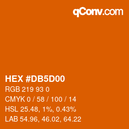 Color code: HEX #DB5D00 | qconv.com