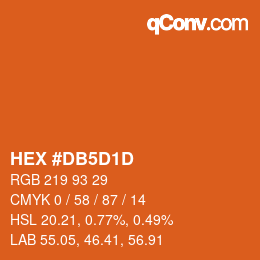 カラーコード: HEX #DB5D1D | qconv.com