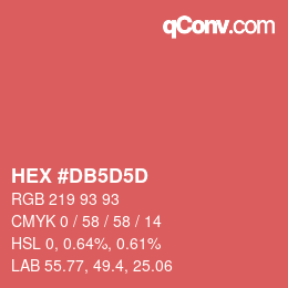 カラーコード: HEX #DB5D5D | qconv.com