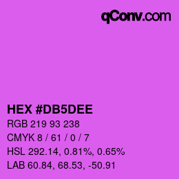 颜色代码: HEX #DB5DEE | qconv.com
