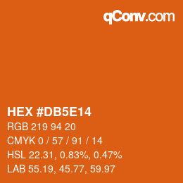カラーコード: HEX #DB5E14 | qconv.com