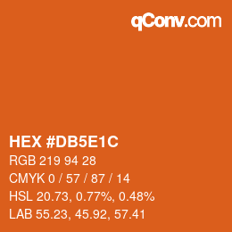 Color code: HEX #DB5E1C | qconv.com