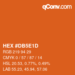 Color code: HEX #DB5E1D | qconv.com