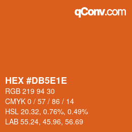 カラーコード: HEX #DB5E1E | qconv.com