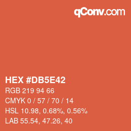 Color code: HEX #DB5E42 | qconv.com